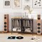 Costway Record Player Stand Vinyl Record Storage Table Holds Up to 120 Vinyl Records Grey/Coffee
